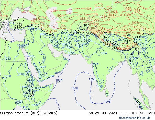 地面气压 EC (AIFS) 星期六 28.09.2024 12 UTC