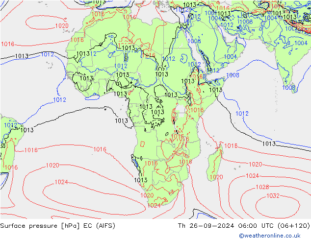 Surface pressure EC (AIFS) Th 26.09.2024 06 UTC