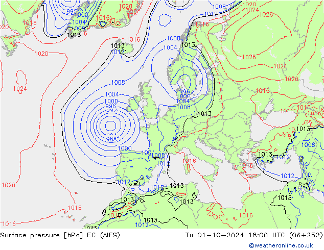 Bodendruck EC (AIFS) Di 01.10.2024 18 UTC