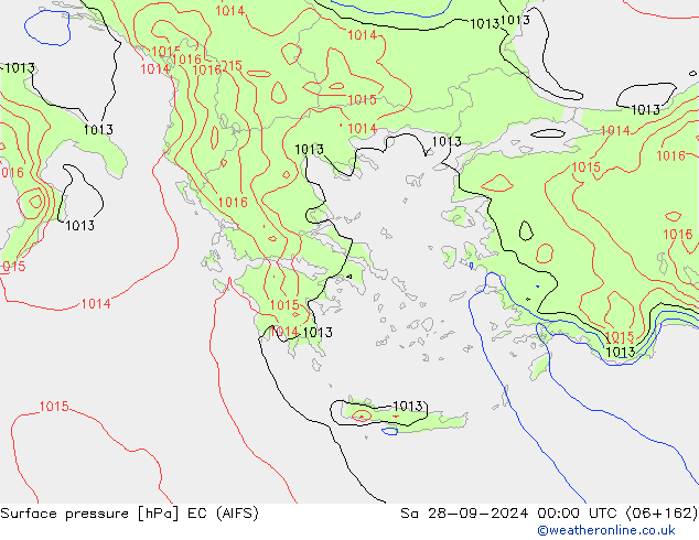 Atmosférický tlak EC (AIFS) So 28.09.2024 00 UTC