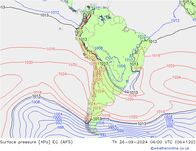 Surface pressure EC (AIFS) Th 26.09.2024 06 UTC