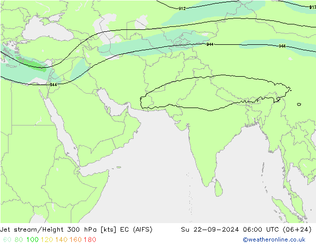 高速氣流 EC (AIFS) 星期日 22.09.2024 06 UTC