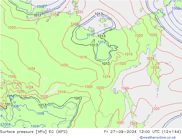 Luchtdruk (Grond) EC (AIFS) vr 27.09.2024 12 UTC