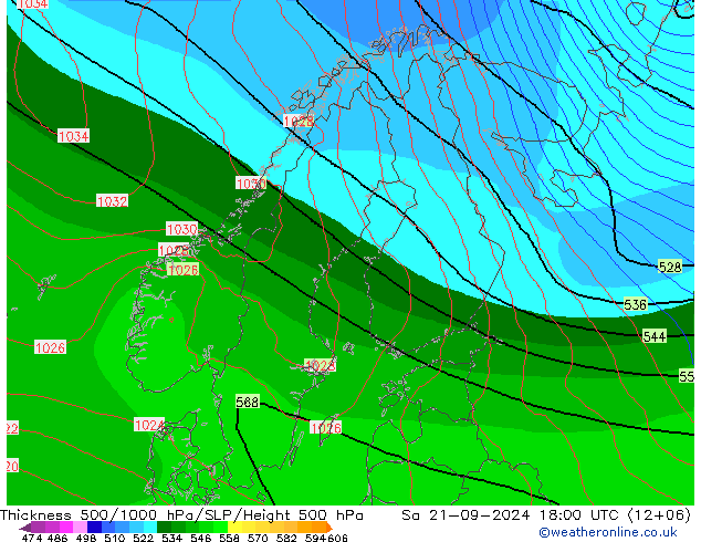 Schichtdicke 500-1000 hPa EC (AIFS) Sa 21.09.2024 18 UTC