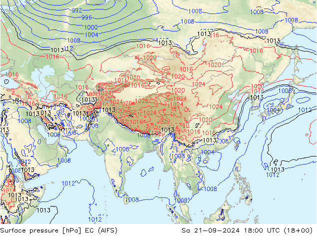 Bodendruck EC (AIFS) Sa 21.09.2024 18 UTC