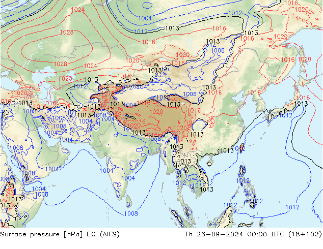 Surface pressure EC (AIFS) Th 26.09.2024 00 UTC