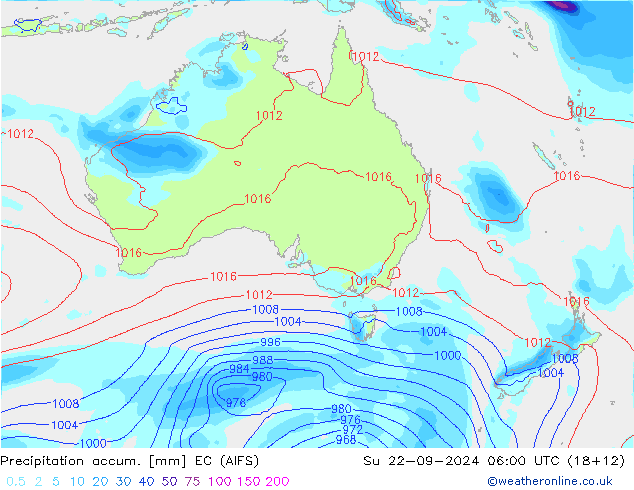 Précipitation accum. EC (AIFS) dim 22.09.2024 06 UTC