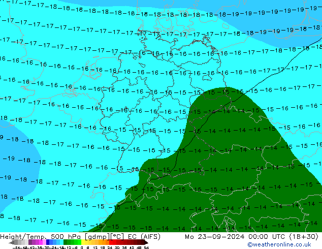 Hoogte/Temp. 500 hPa EC (AIFS) ma 23.09.2024 00 UTC