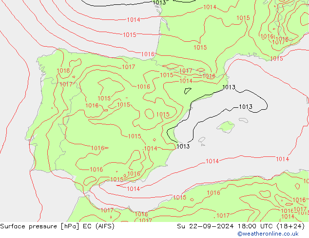 Bodendruck EC (AIFS) So 22.09.2024 18 UTC