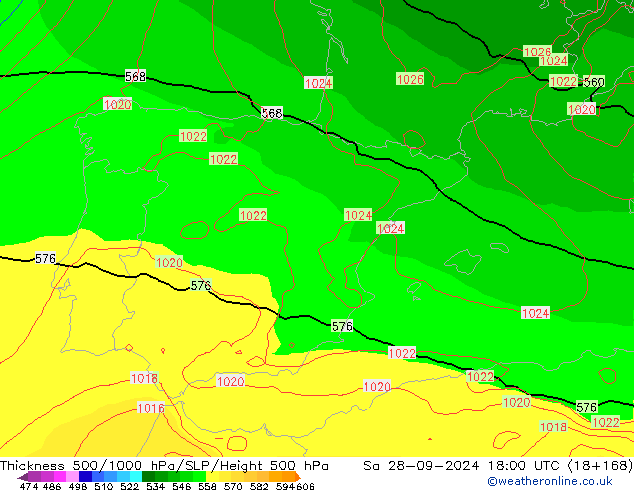 Thck 500-1000hPa EC (AIFS) Sa 28.09.2024 18 UTC