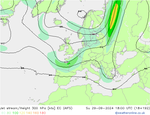 Polarjet EC (AIFS) So 29.09.2024 18 UTC