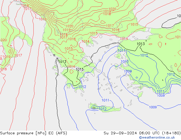 Luchtdruk (Grond) EC (AIFS) zo 29.09.2024 06 UTC