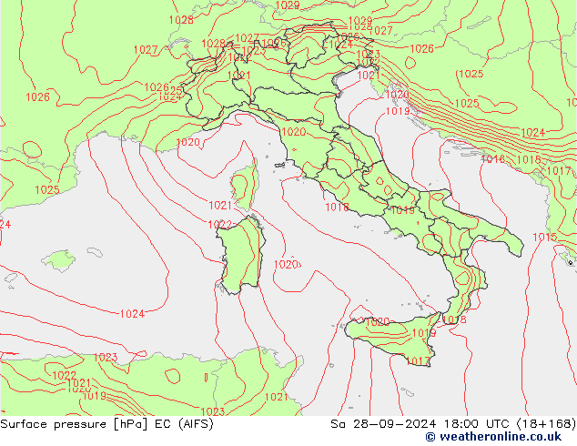 Bodendruck EC (AIFS) Sa 28.09.2024 18 UTC