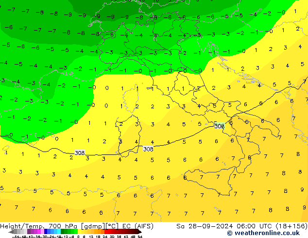 Height/Temp. 700 hPa EC (AIFS) So 28.09.2024 06 UTC