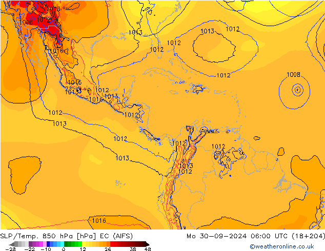 SLP/Temp. 850 hPa EC (AIFS) ma 30.09.2024 06 UTC