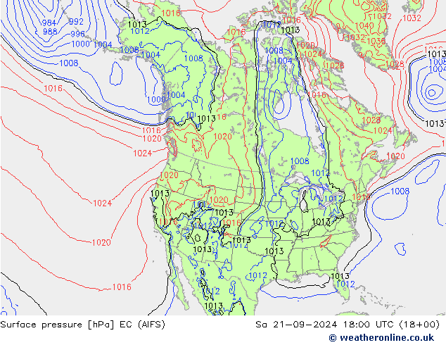 pressão do solo EC (AIFS) Sáb 21.09.2024 18 UTC