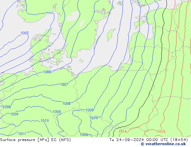 Luchtdruk (Grond) EC (AIFS) di 24.09.2024 00 UTC