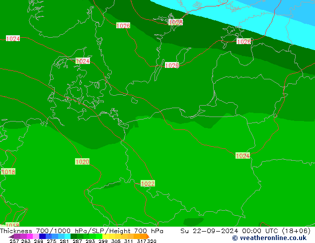 Dikte700-1000 hPa EC (AIFS) zo 22.09.2024 00 UTC