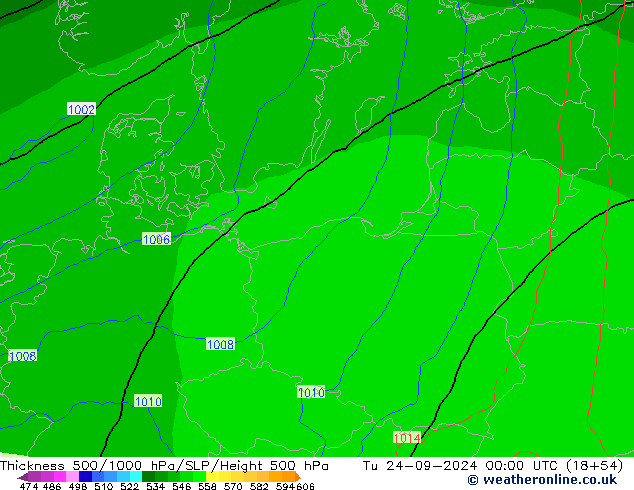 Thck 500-1000hPa EC (AIFS) Út 24.09.2024 00 UTC