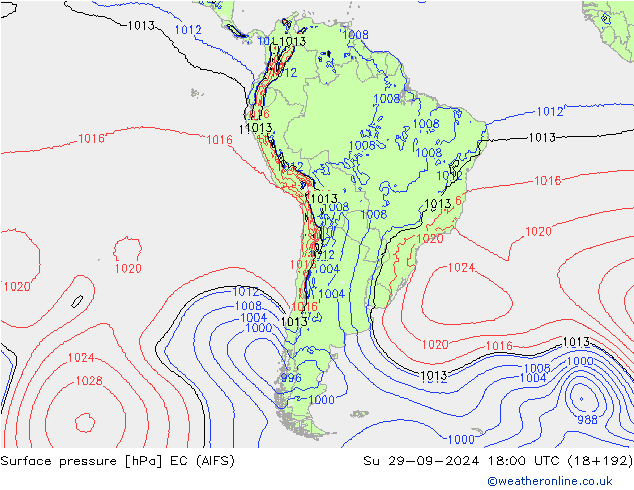 pressão do solo EC (AIFS) Dom 29.09.2024 18 UTC