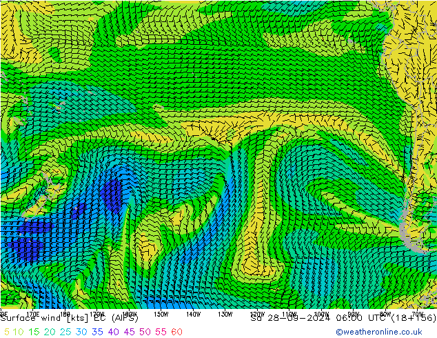 ветер 10 m EC (AIFS) сб 28.09.2024 06 UTC