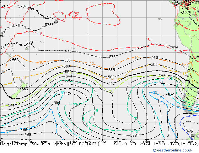 Height/Temp. 500 hPa EC (AIFS) Su 29.09.2024 18 UTC