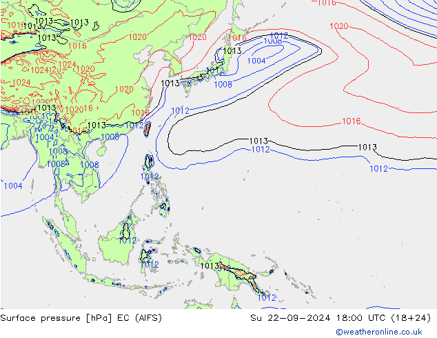 pressão do solo EC (AIFS) Dom 22.09.2024 18 UTC