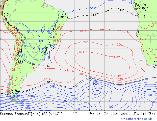 Luchtdruk (Grond) EC (AIFS) wo 25.09.2024 06 UTC