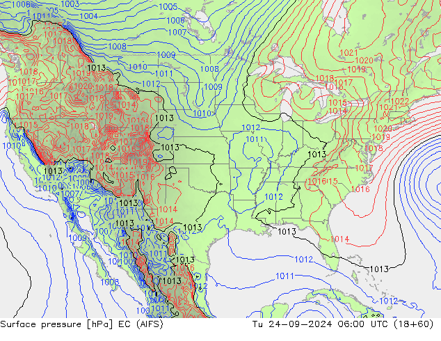 Luchtdruk (Grond) EC (AIFS) di 24.09.2024 06 UTC