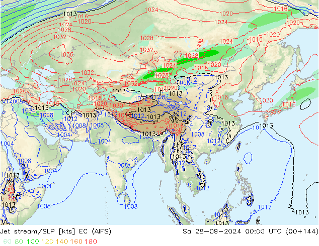 Jet stream/SLP EC (AIFS) Sa 28.09.2024 00 UTC