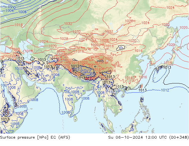 Luchtdruk (Grond) EC (AIFS) zo 06.10.2024 12 UTC