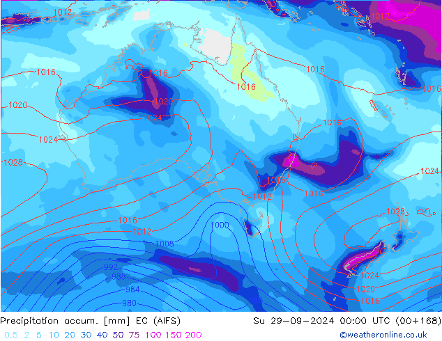 Precipitation accum. EC (AIFS) Вс 29.09.2024 00 UTC