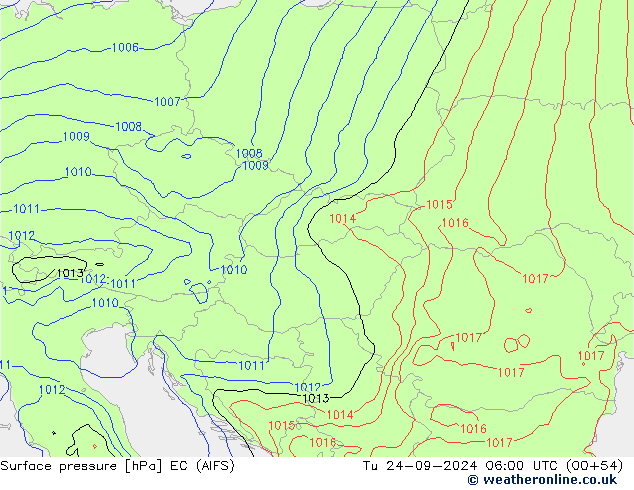 Yer basıncı EC (AIFS) Sa 24.09.2024 06 UTC