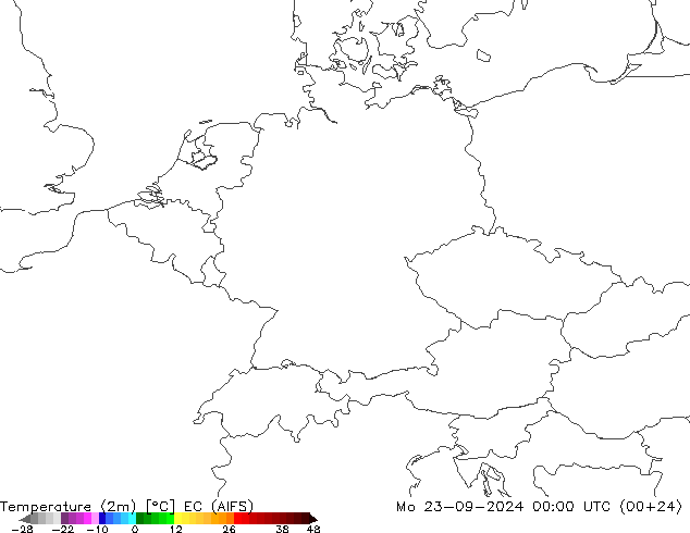 Temperatuurkaart (2m) EC (AIFS) ma 23.09.2024 00 UTC