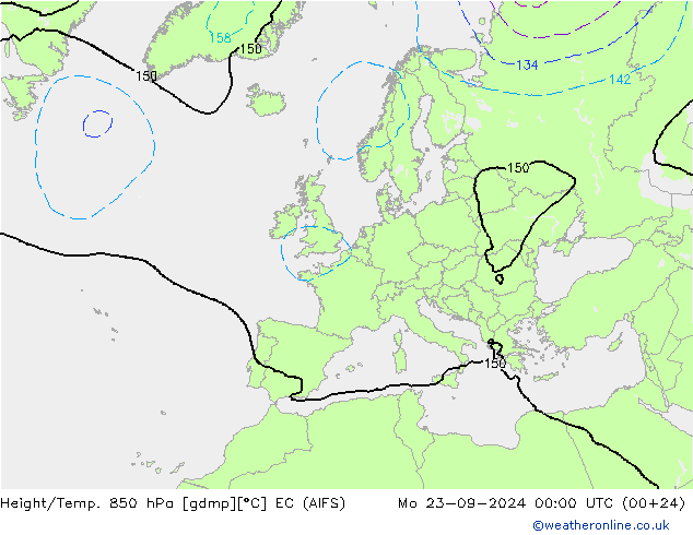 Height/Temp. 850 hPa EC (AIFS) lun 23.09.2024 00 UTC