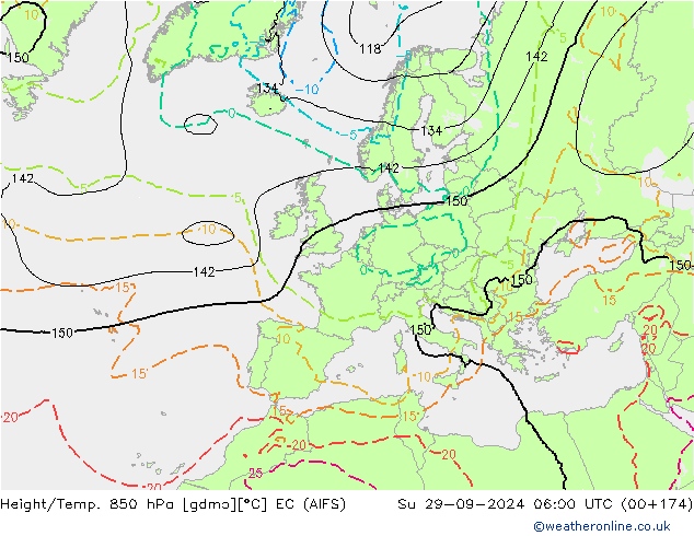 Height/Temp. 850 hPa EC (AIFS) dom 29.09.2024 06 UTC