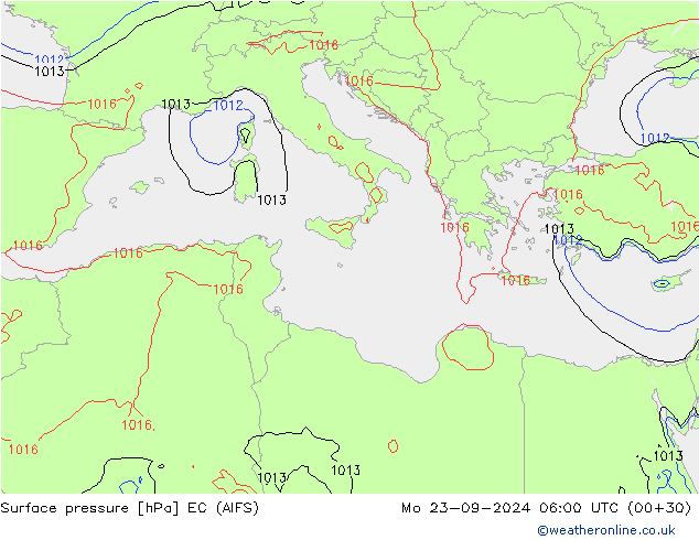 приземное давление EC (AIFS) пн 23.09.2024 06 UTC