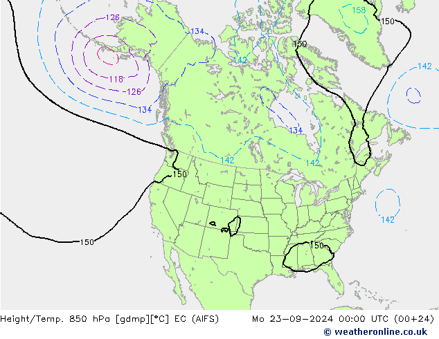 Height/Temp. 850 гПа EC (AIFS) пн 23.09.2024 00 UTC