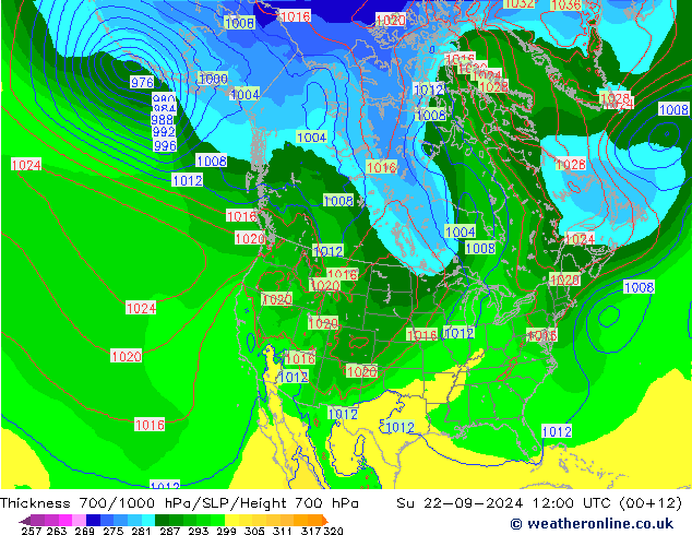 Dikte700-1000 hPa EC (AIFS) zo 22.09.2024 12 UTC