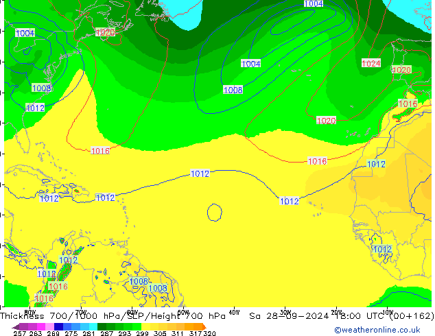 Thck 700-1000 hPa EC (AIFS) sab 28.09.2024 18 UTC