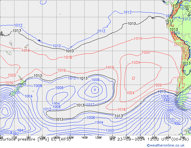 Luchtdruk (Grond) EC (AIFS) ma 23.09.2024 12 UTC