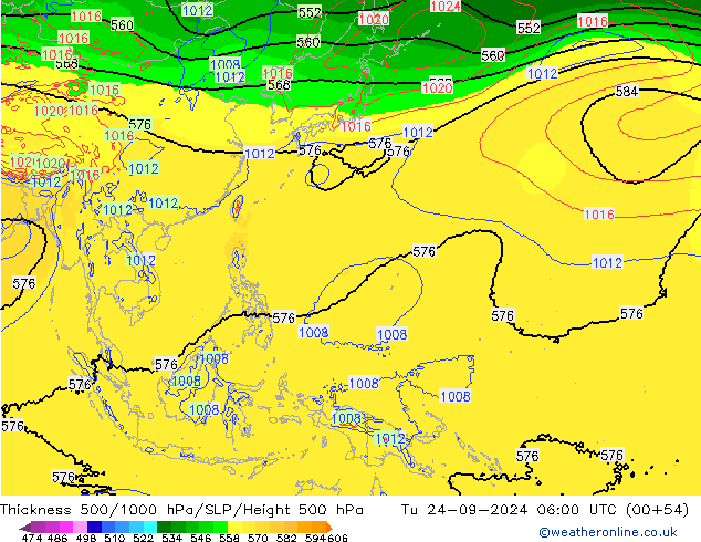 Thck 500-1000hPa EC (AIFS) Tu 24.09.2024 06 UTC