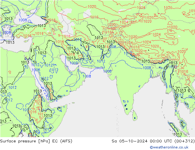 Luchtdruk (Grond) EC (AIFS) za 05.10.2024 00 UTC