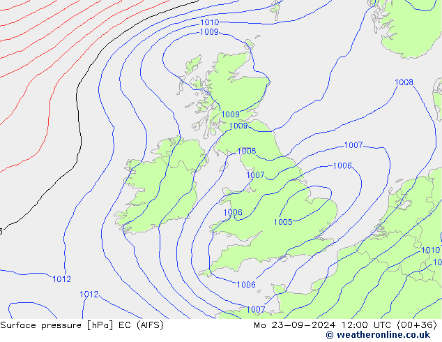 Bodendruck EC (AIFS) Mo 23.09.2024 12 UTC