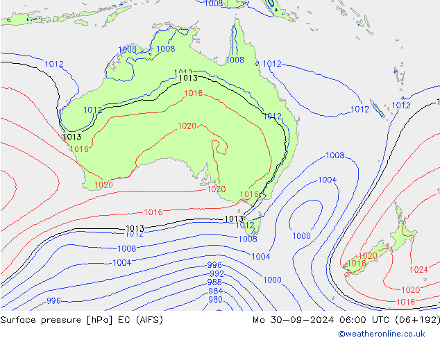 pressão do solo EC (AIFS) Seg 30.09.2024 06 UTC