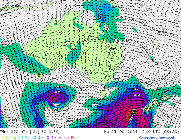  950 hPa EC (AIFS)  23.09.2024 12 UTC