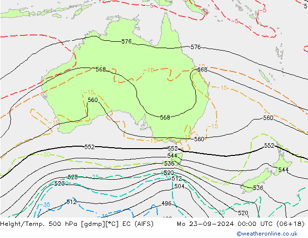 Hoogte/Temp. 500 hPa EC (AIFS) ma 23.09.2024 00 UTC