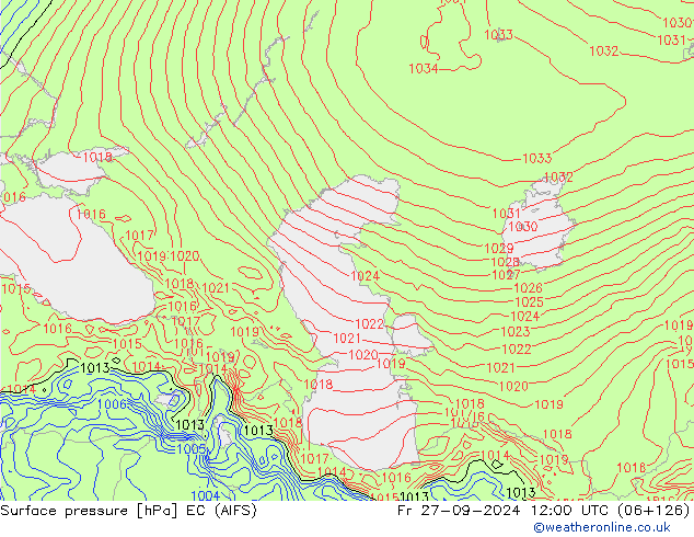Yer basıncı EC (AIFS) Cu 27.09.2024 12 UTC