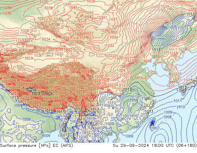 地面气压 EC (AIFS) 星期日 29.09.2024 18 UTC