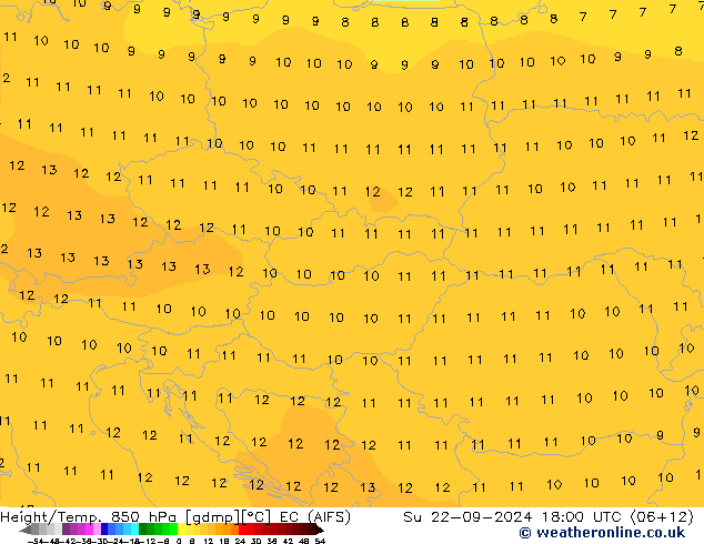 Height/Temp. 850 hPa EC (AIFS) So 22.09.2024 18 UTC